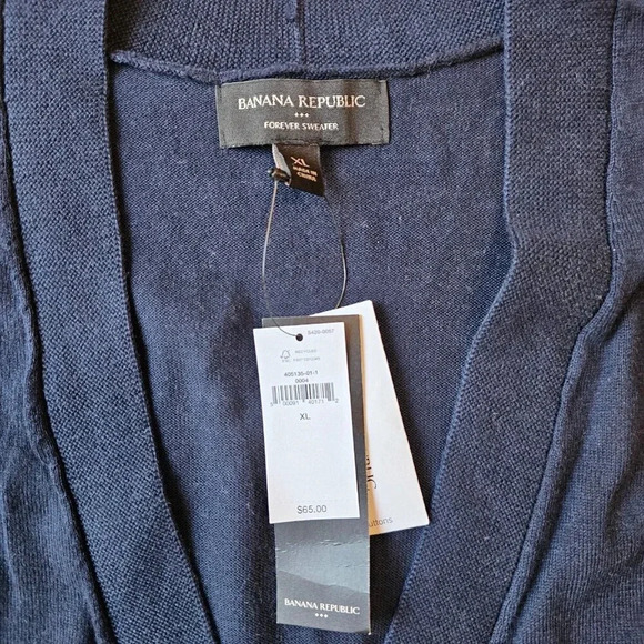 NWT! Banana Republic navy forever sweater cardigan size XL - Picture 3 of 5